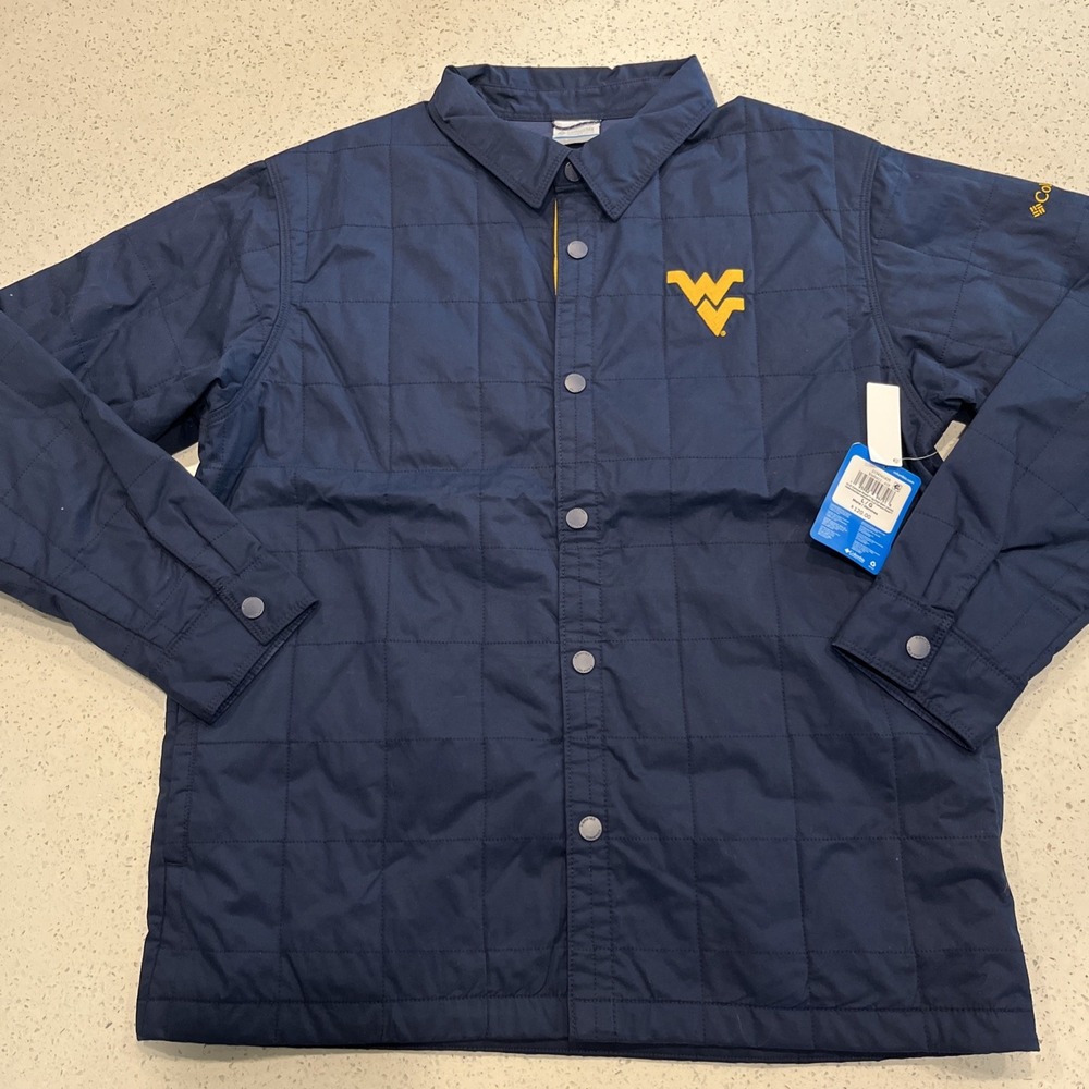 Columbia West Virginia Mountaineers Men's Blue L Campus Roam Quilted Jacket NWT